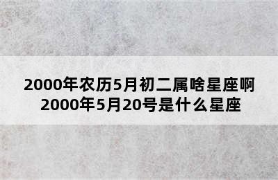 2000年农历5月初二属啥星座啊 2000年5月20号是什么星座